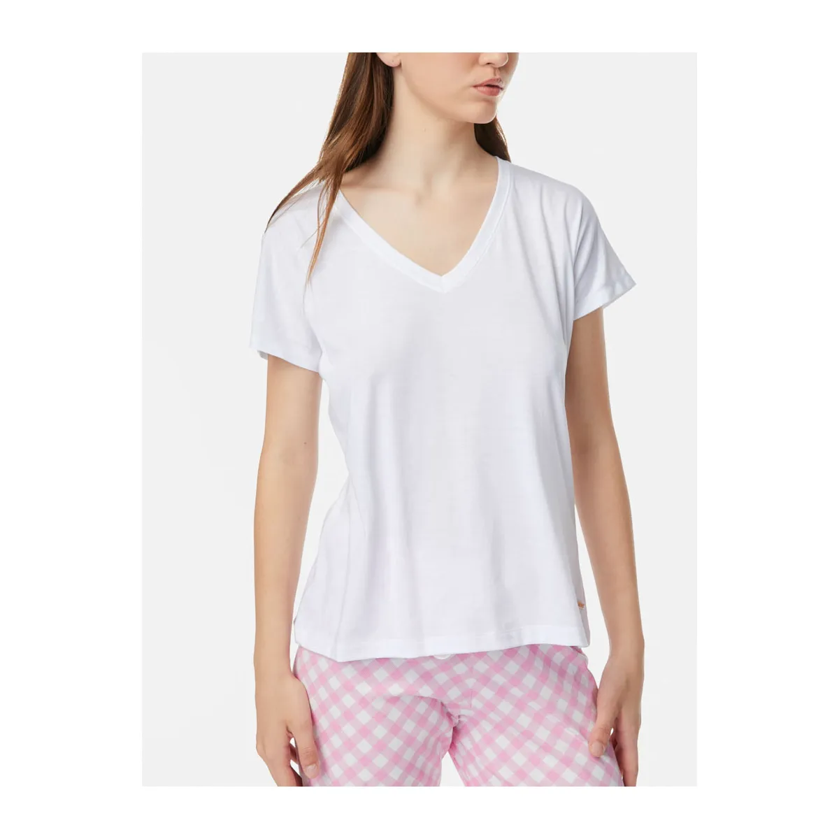 Short sleeve V neck pyjama top