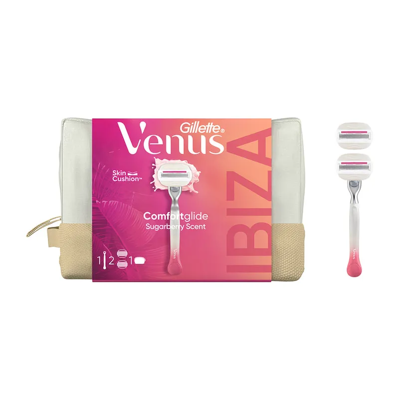 Σετ Δώρου Venus Comfortglide Sugarberry Ξυριστική Μηχανή με 2 Ανταλλακτικές Κεφαλές