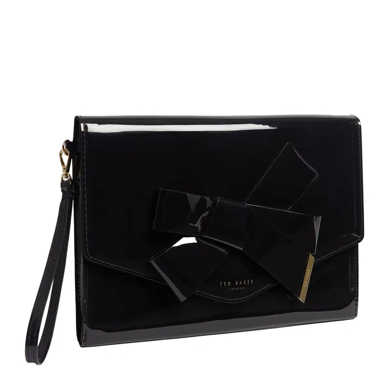 Knot Bow Vinyl Envelope Clutch Bag NIKKEY