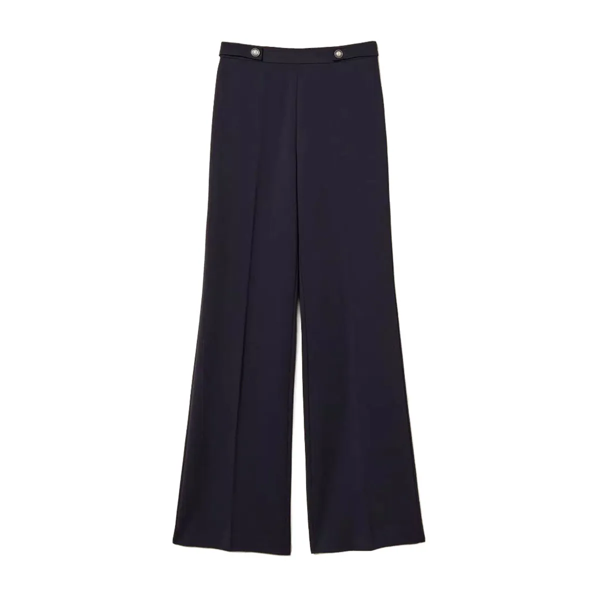 Women's wide leg pants with decorative pearls