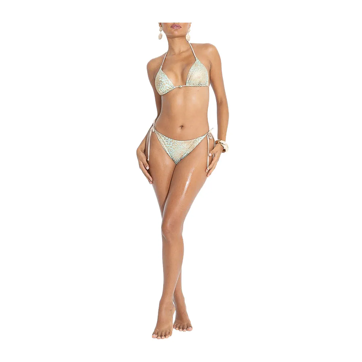 Wild cat bikini bottom with print