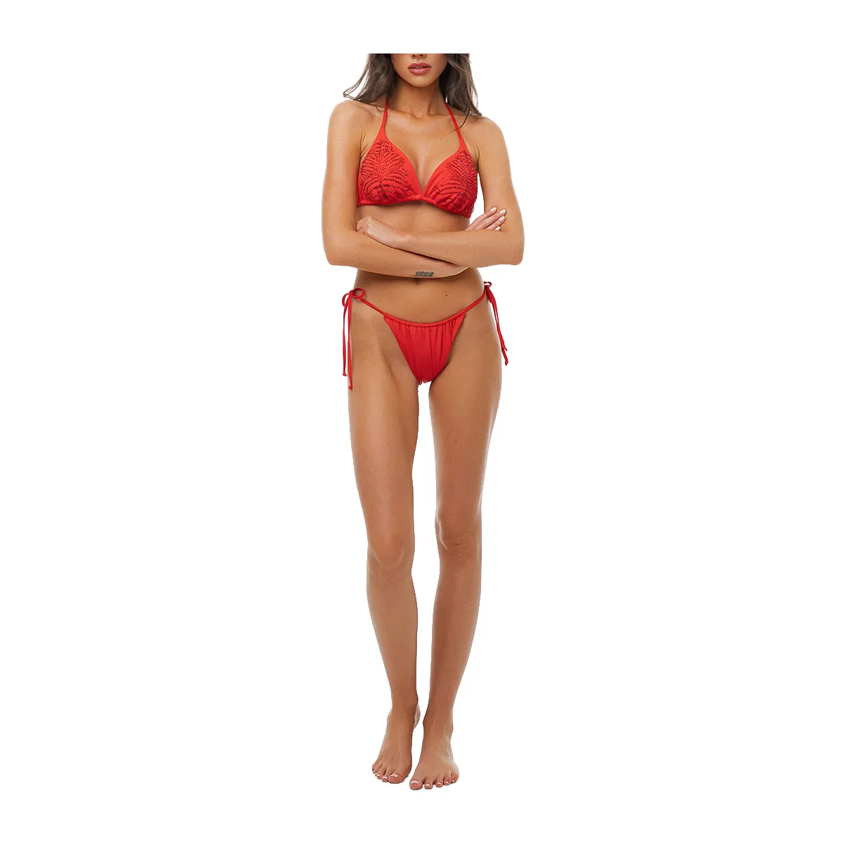 Wild sparkle triangle swimwear bikini top