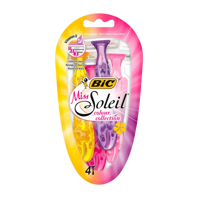 Women's Disposable Razors  Miss Soleil Colour Collection 4pcs