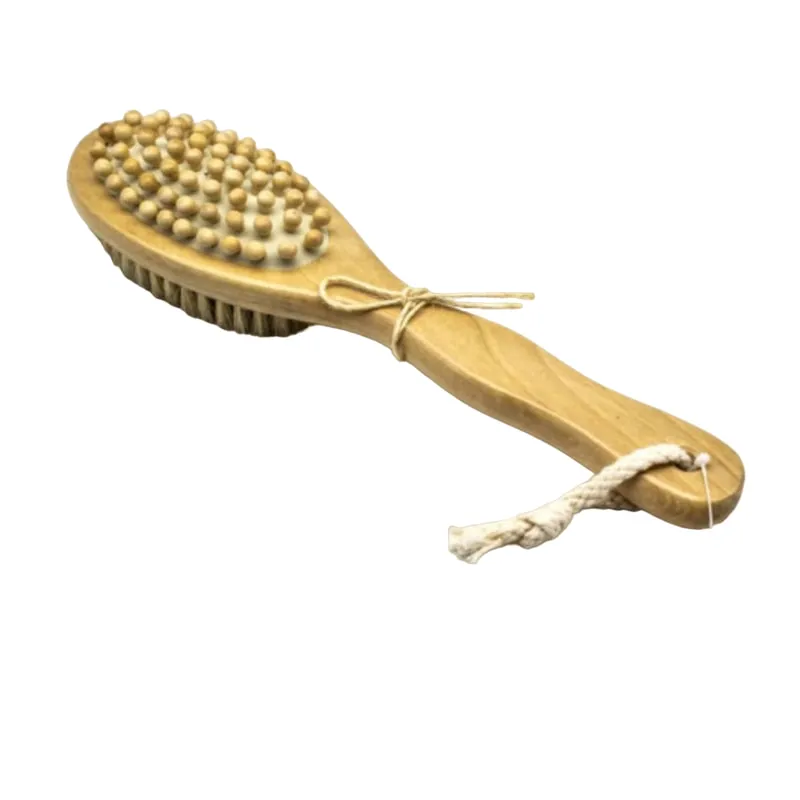Wooden Massage Brush With Cactus Fibre