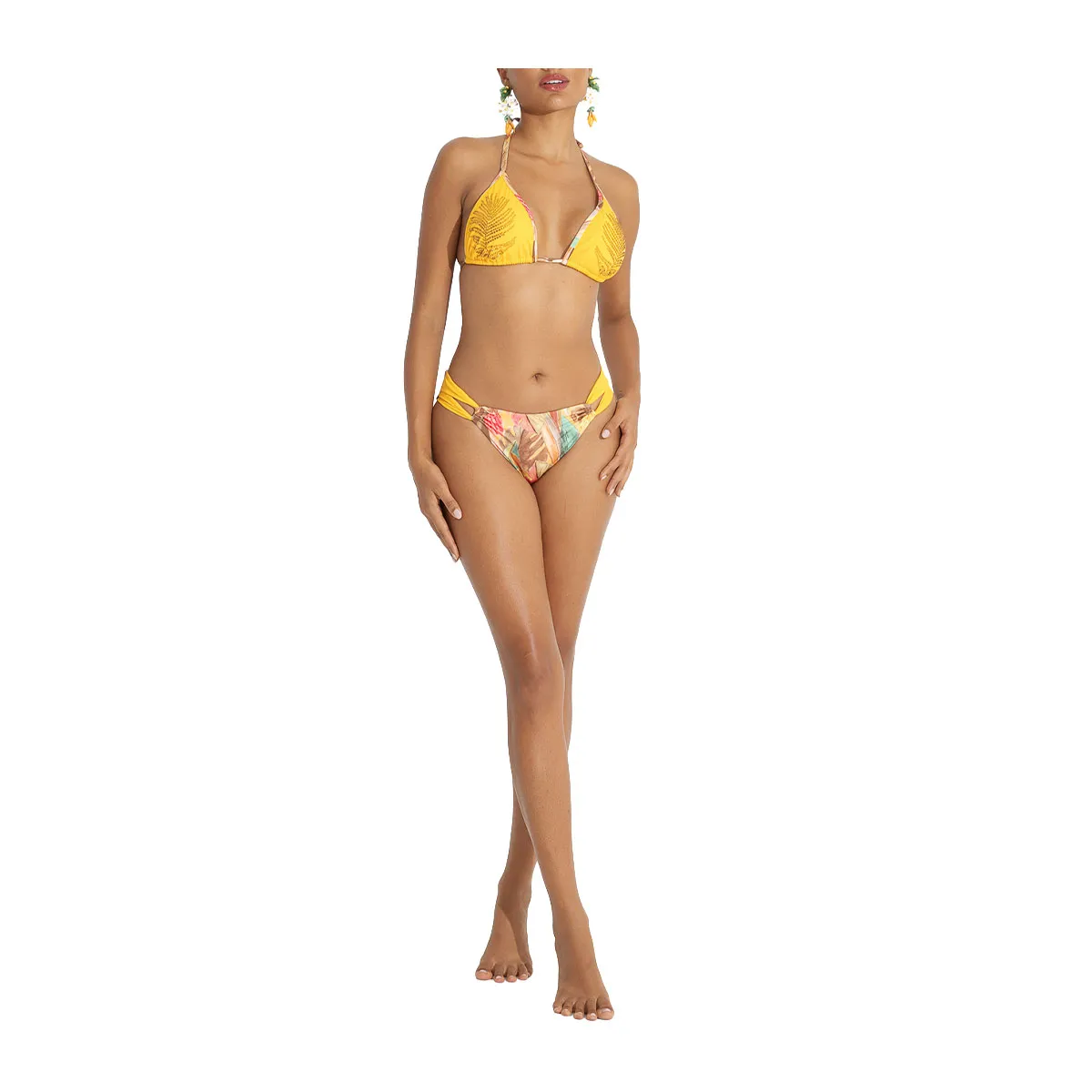 Yellow mellow bikini bottom with side cut-out