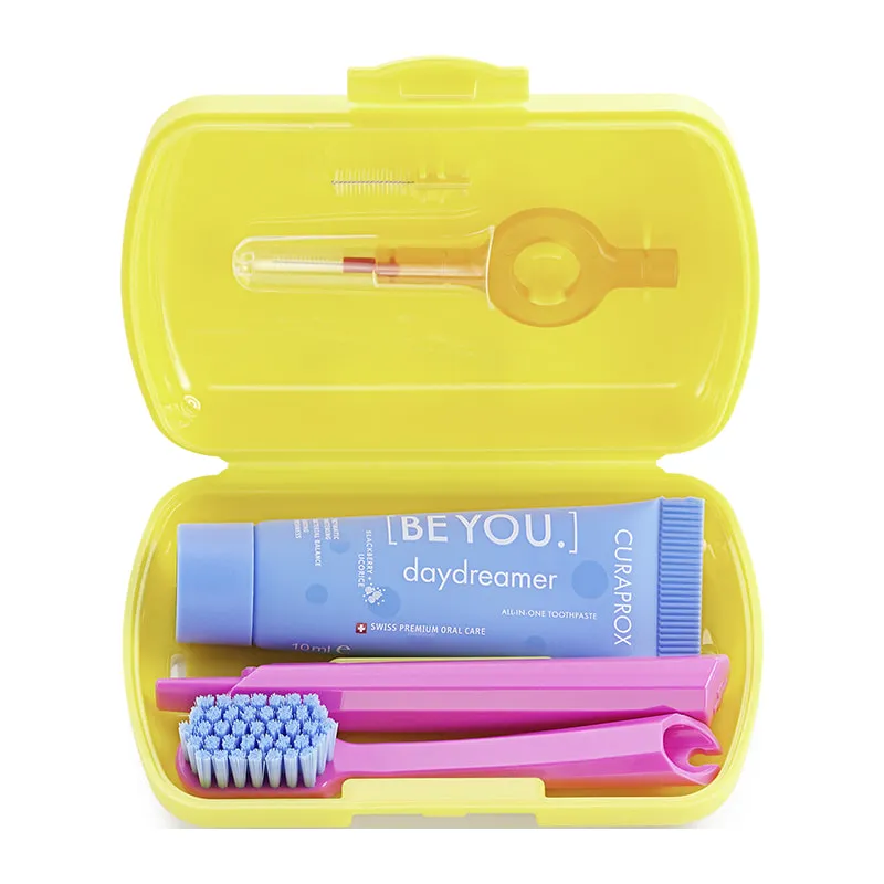 Yellow Travel Set Toothbrush, Interdental Brush & Toothpaste Be You