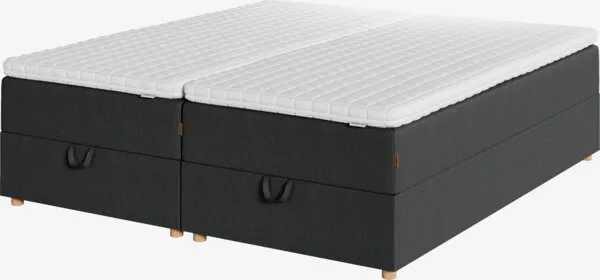 Κρεβάτι τύπου continental 160x200 HOLMELVA+EKSO Γκρι-40 πολύ