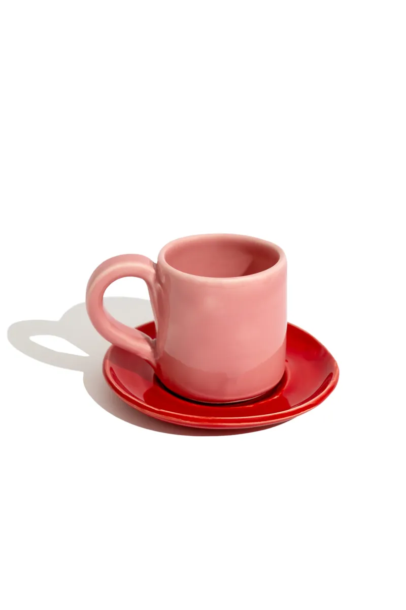 Mini Coffee Mug (Pink/Red)