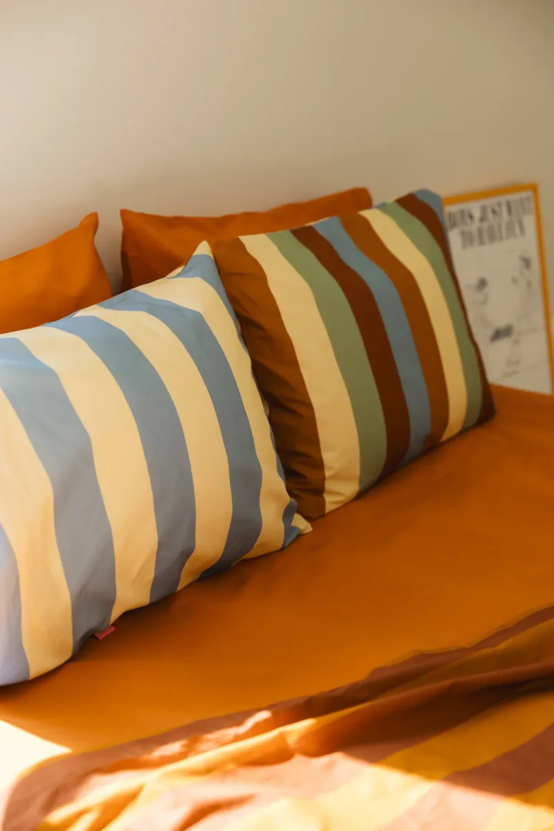 Percale Fitted Sheet (Orange) 160x200