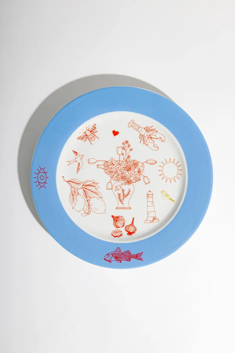 Porcelain Dinner Plate (Summer Symbols)