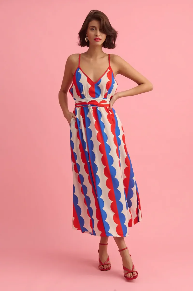 Tati Dress (Blue Circles)