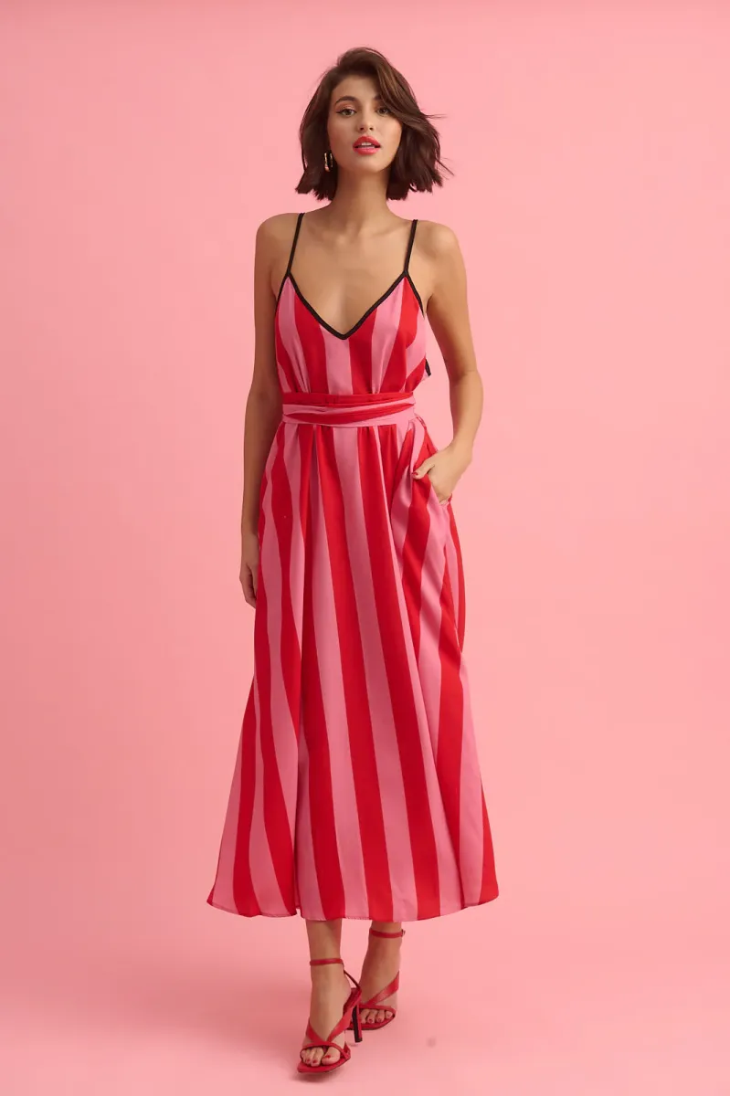 Tati Dress (Red Stripes)