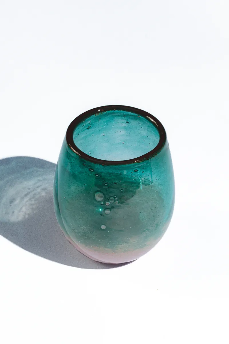 Water Glass (Green/Pink)