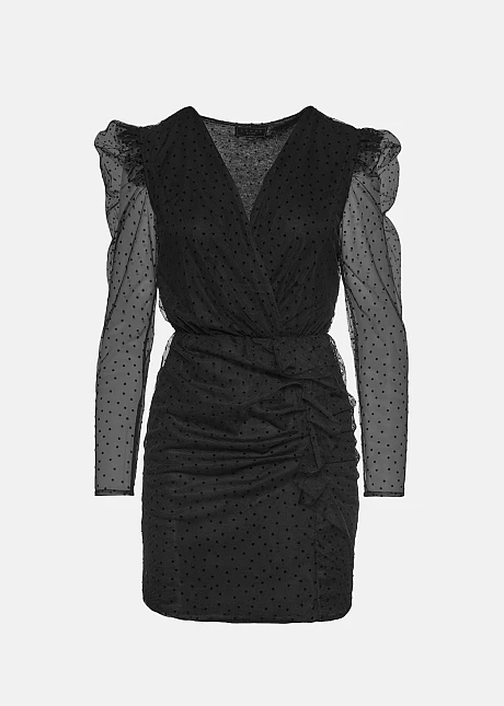 Μίνι πουά φόρεμα από τούλι