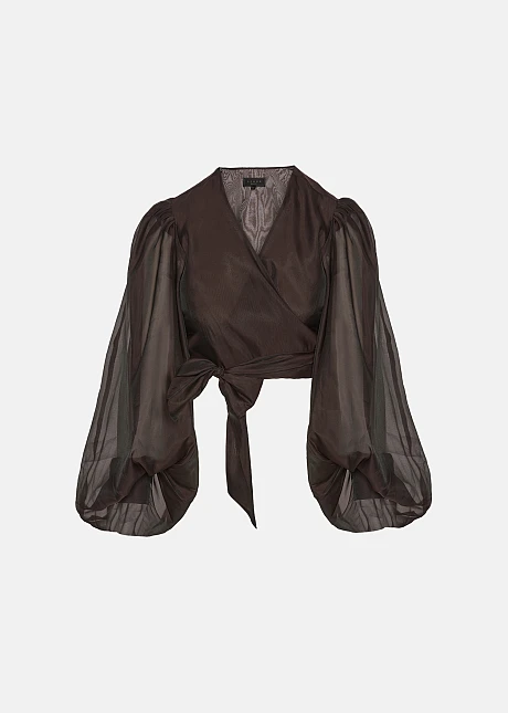 Κρουαζέ μπλούζα με έντονα μανίκια