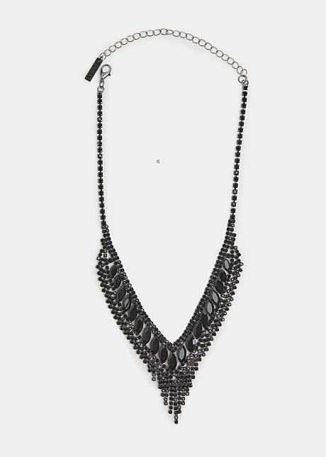 Κολιέ με μαύρα κρύσταλλα
