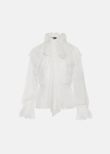 Πουκάμισο με βολάν και δέσιμο στον λαιμό