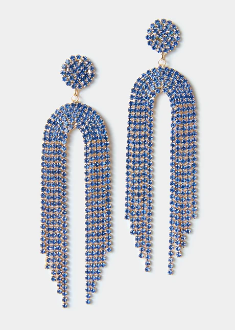 Κρεμαστά σκουλαρίκια με ασύμμετρα στρας