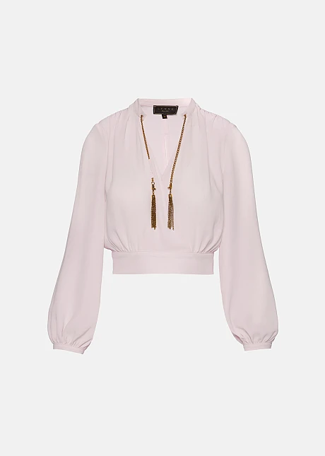 Μακρυμάνικη μπλούζα με διακοσμητικές αλυσίδες