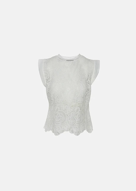 Αμάνικη μπλούζα από δαντέλα