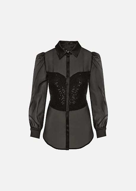 Πουκάμισο διαφάνεια με παγιέτες