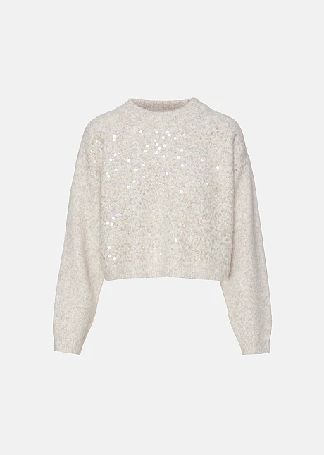 Κροπ πουλόβερ με παγιέτες