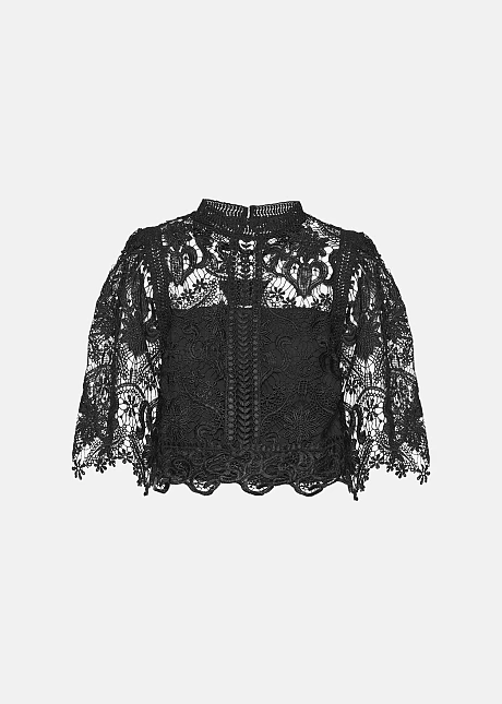 Κροπ τοπ από μπροντερί δαντέλα