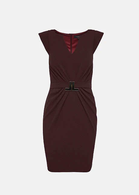 Μίνι φόρεμα με σούρες και αγκράφα