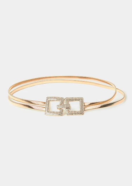 Ελαστική διπλή ζώνη σε χρυσή όψη