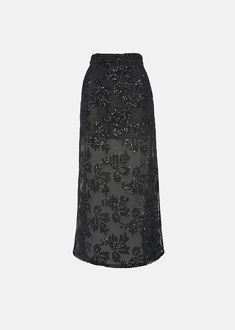 Μίντι φούστα από τούλι με παγιέτες