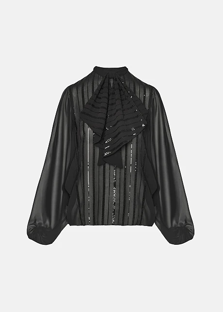 Μπλούζα διαφάνεια με παγιέτες