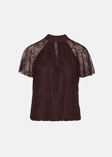 Μπλούζα από δαντέλα με δέσιμο