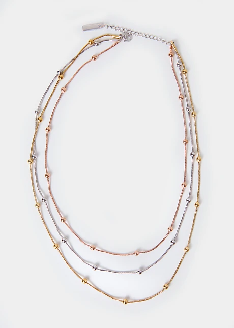 Τριπλή αλυσίδα σε χρυσή και ασημί όψη