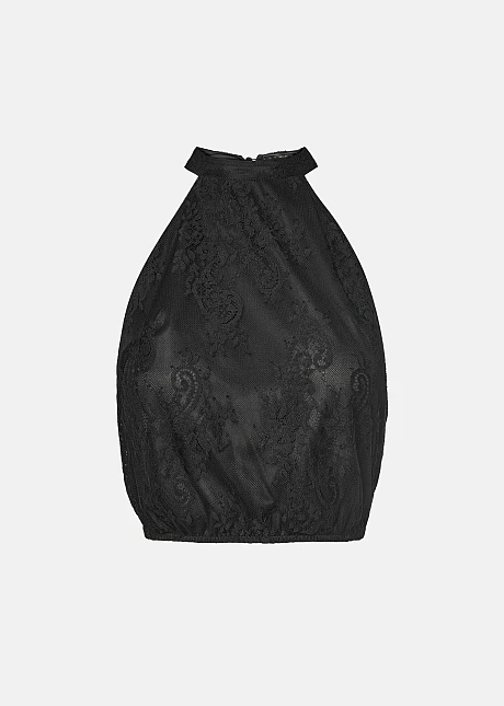 Μπλούζα από δαντέλα και τούλι