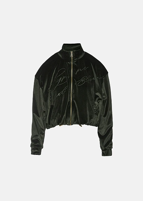 Ζακέτα με όψη βελούδου και στρας