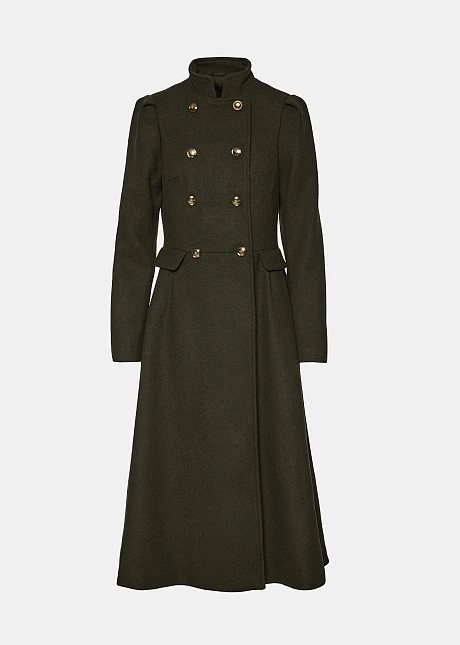 Μακρύ παλτό με χρυσά κουμπιά