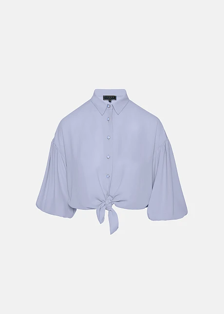 Κροπ πουκάμισο ζωρζέτα