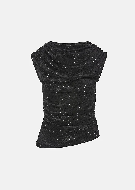 Μπλούζα με βελούδινη όψη και στρας