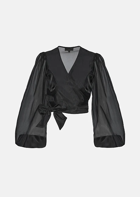 Κρουαζέ μπλούζα με έντονα μανίκια