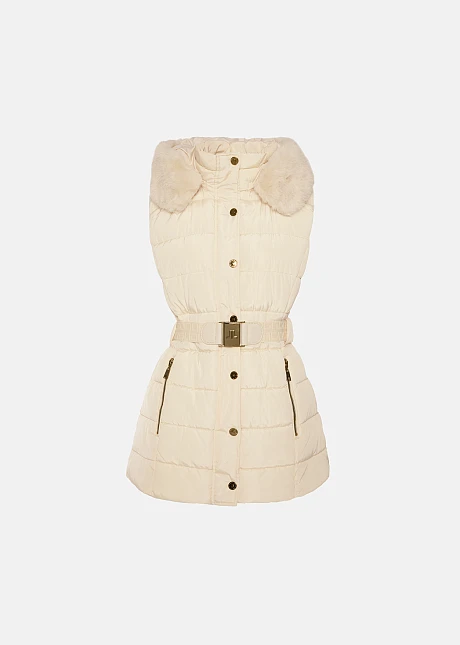 Αμάνικο μπουφάν με ζώνη