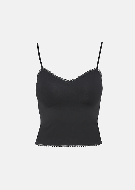 Ελαστική μπλούζα bralette με δαντέλα