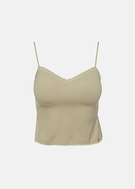 Ελαστική μπλούζα bralette με δαντέλα