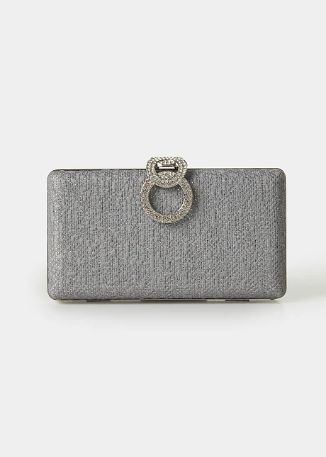 Clutch lurex τσαντάκι σε ασημί απόχρωση