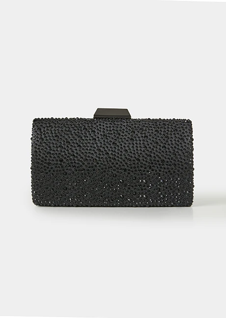 Τσάντα clutch με μαύρα κρύσταλλα