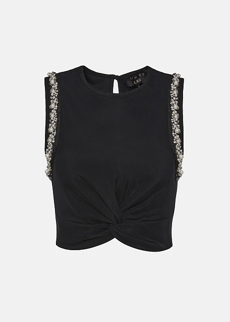 Crop top με πέρλες
