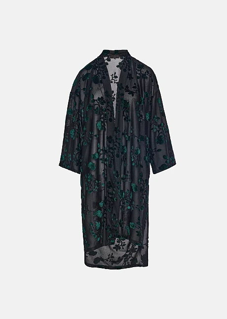 Ζακέτα μαντό σε devore ύφασμα