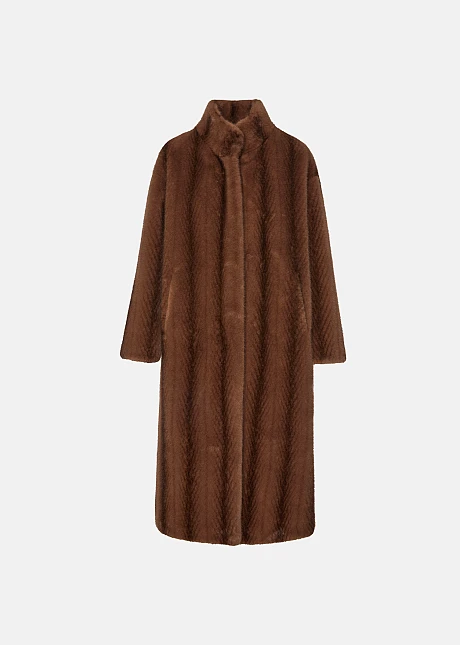 Μακρύ παλτό από faux γούνα