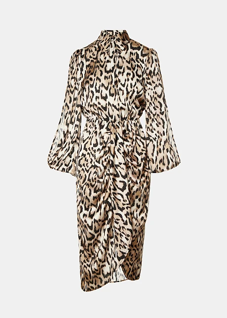 Φόρεμα midi leopard print