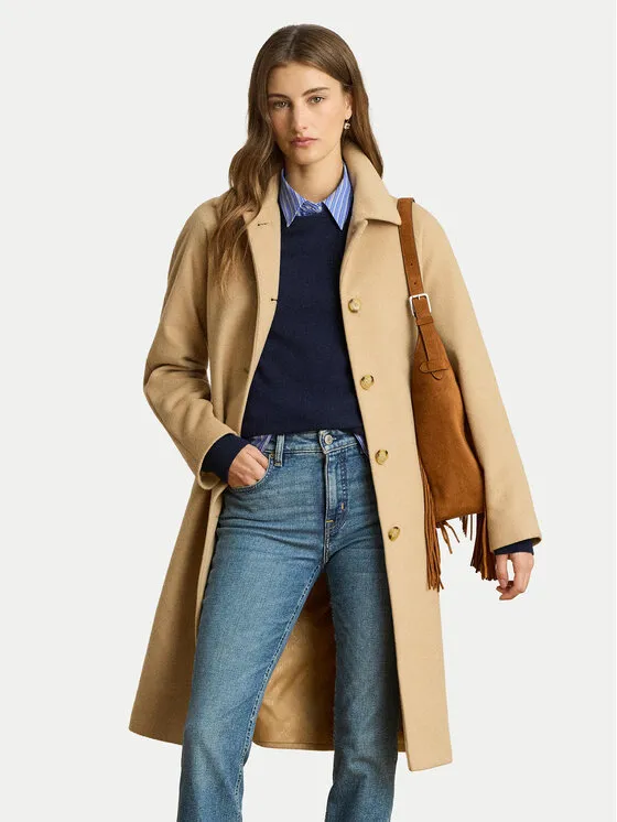 Μάλλινο παλτό · Μπεζ