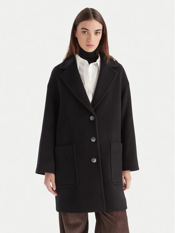 Μάλλινο παλτό · Μαύρο
